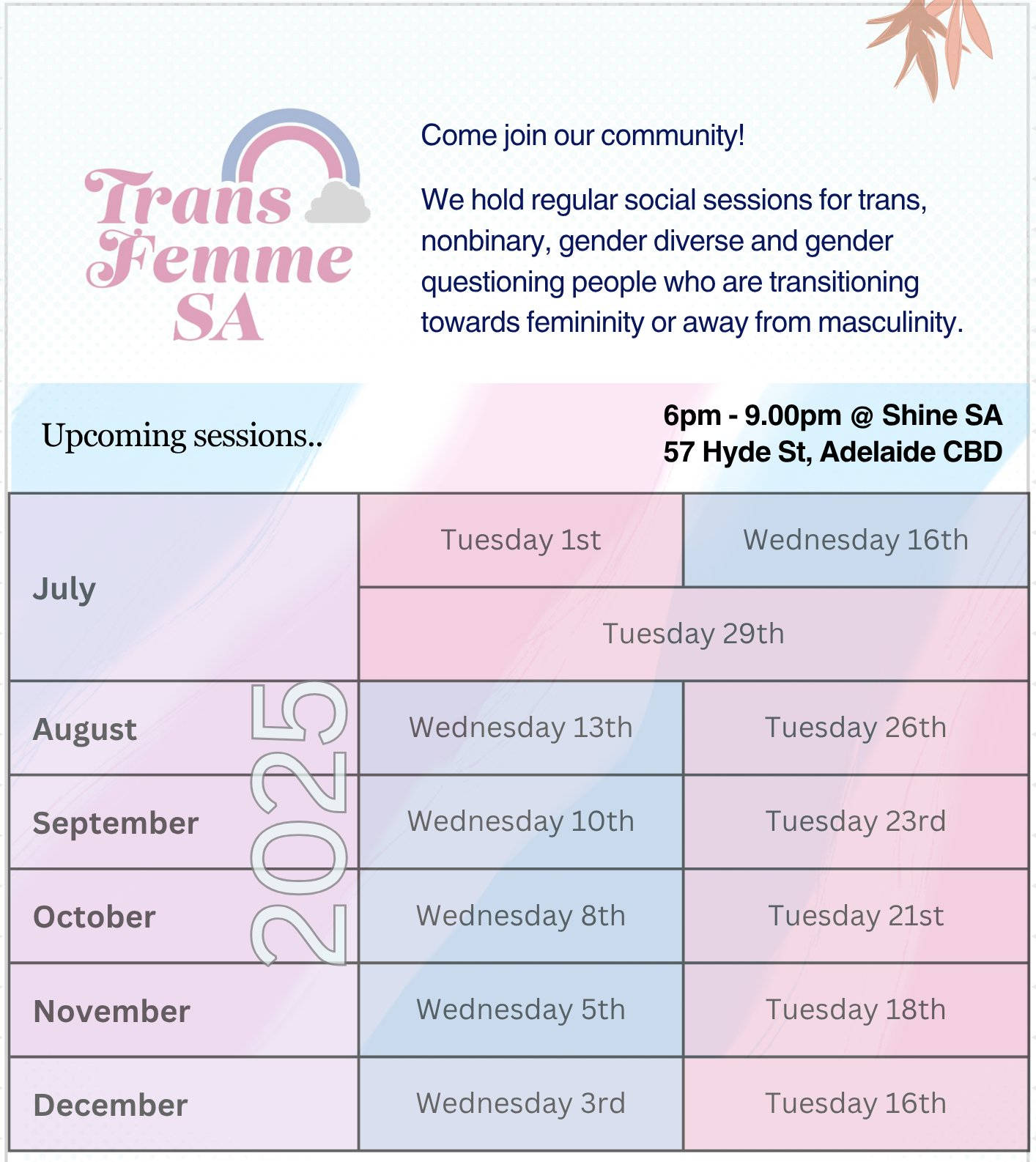 TransFemme SA: Newbie Night and Support Person Session | Bfriend